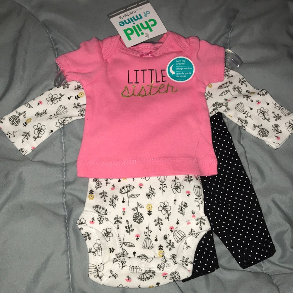 NWT, 3 piece Little Sister set-Preemie